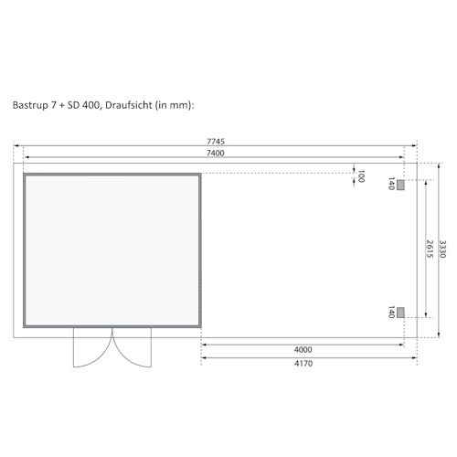 Karibu Woodfeeling Gartenhaus Bastrup 7 naturbelassen - 28 mm