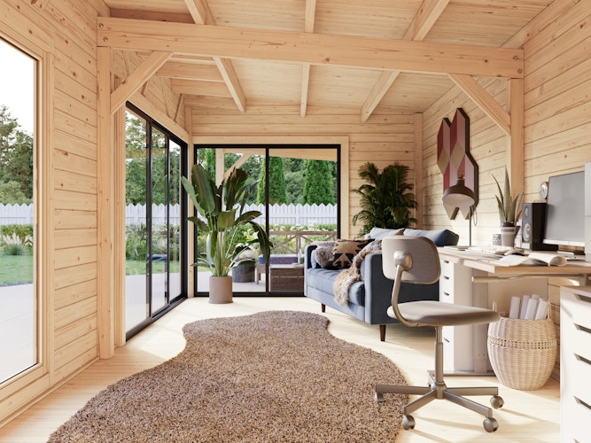 Palmako Gartenhaus Andrea 21,1 + 7,9 m² Slide - 44 mm