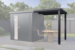 Wolff Finnhaus Terrasse 2020 Anthrazit für Metall Gartenhäuser Ulrik & LinneaZubehörbild