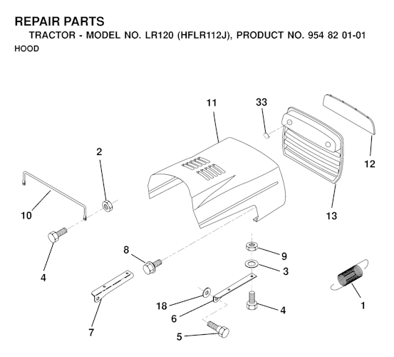 Husqvarna Gartentraktoren LR120, HFLR112J, 954820101, 2000-02