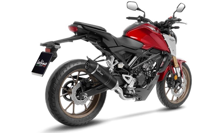 LeoVince Komplettanlage Edelstahl SBK LV ONE EVO Schwarz für HONDA CB 125 R mit Katalysator