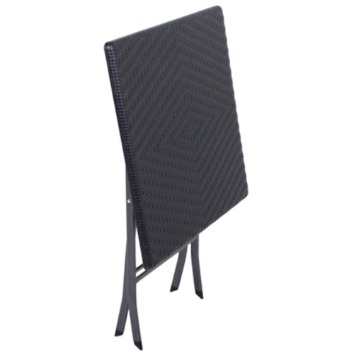 Garden Pleasure Balkonmöbel Set VENTANA, Klapptisch 62 x 62 cm + 2 Klappstühle, Stahl Dunkelgrau / Kunststoff Schwarz