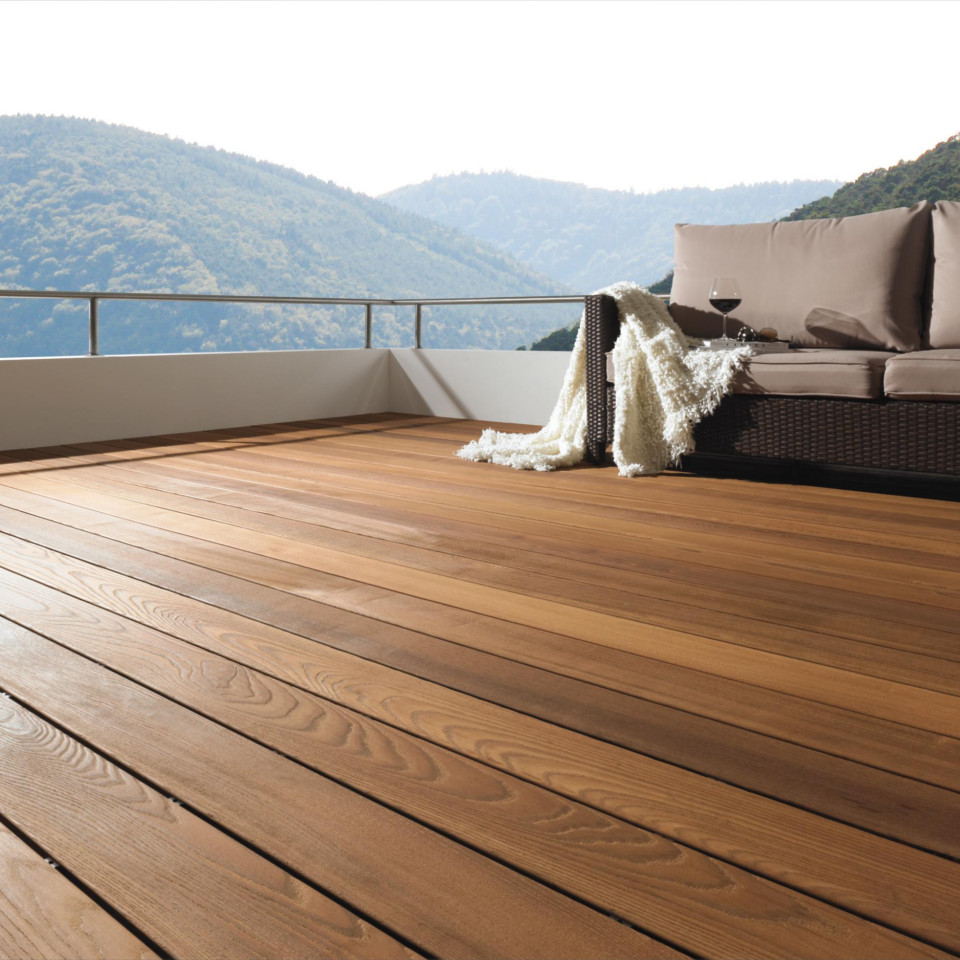 OSMO Terrassendiele Thermoholz Esche - gebürstet für SenoFix 21 x 145 mm