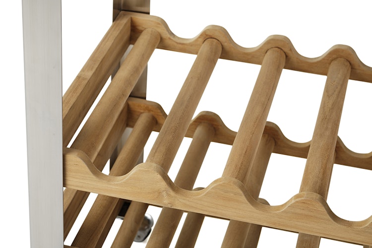 Diamond Garden Weintrolley MERLOT, Edelstahl / Premium Teak