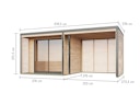 Vorschaubild Karibu Design Gartenhaus Saturn A/B mit Aluminium Schiebetüre & Blechpaket - 38 mm