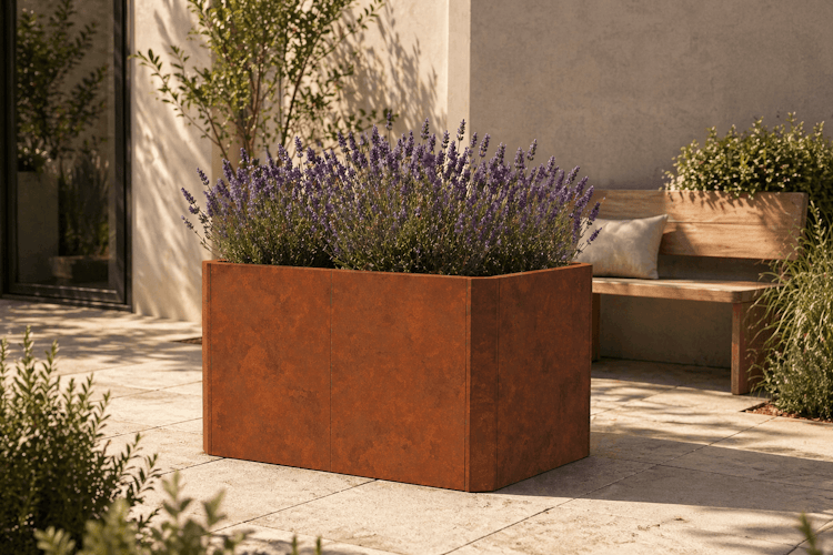Premium Hochbeet aus Cortenstahl mit Rostpatina 120 x 80 x 75 cm