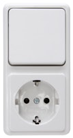 Kopp Kombination ( Wechselschalter und Steckdose) arktis-weiss
