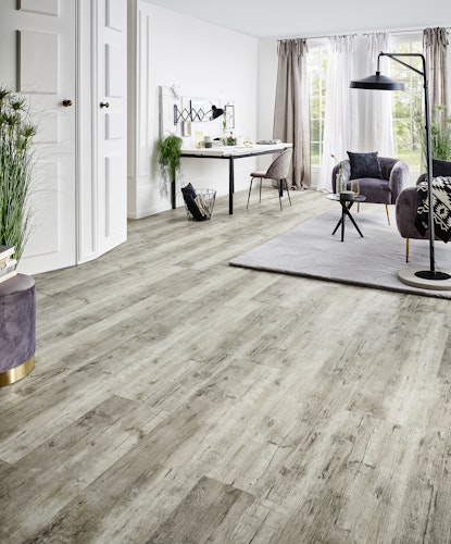 KWG Antigua classic Hydrofix Pinie gebürstet Designvinyl Fertigfußboden 123,5x30,5 cm