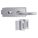 Vorschaubild Griffwerk PURISTO S -Edelstahl matt Ganzglastürbeschlagset -3-teiliger Bandsatz -mit Griff DESM ULMER GRIFF PROF -EM -PZ