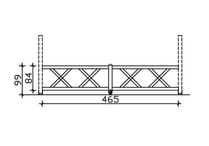 Skan Holz Brüstung Andreaskreuz zu Pavillon Cannes / Orleans