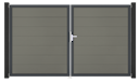 Vorschaubild GroJa Solid Grande Tor 2-flügelig 3000 x 1800 mm, Alu-Rahmen Anthrazit DB 703