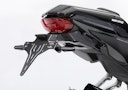 Vorschaubild PROTECH V-SHAPE Kennzeichenhalter SET mit Reflektor und Beleuchtung Alu & Stahl Schwarz für HONDA CBR650R, CB650R