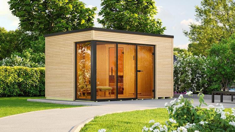 Weka Design-Saunahaus Cubilis inkl. Elementsauna 45/68 mm