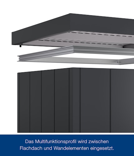 Hörmann Multifunktionsprofil für Gerätehaus Juno mit Flachdach