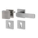 Vorschaubild GRIFFWERK Wechselgarnitur MINIMAL MODERN Schraubtechnik GK4 Rosetten eckig Knopf SQUARE Samtgrau R