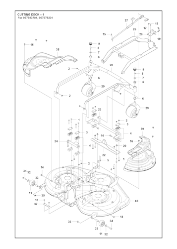 Husqvarna Rider 967629001 Mähdeck