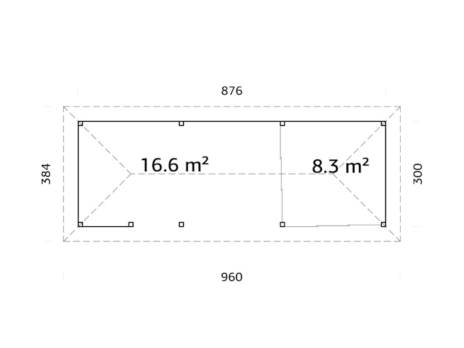 Palmako Pavillon Bianca 24,9 m² Set 515 Slide Plus mit Isolierglas-Schiebetüren