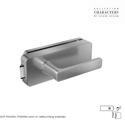 GRIFFWERK Ganzglastürbeschlagset GATE SIEGER DESIGN-Edelstahl matt