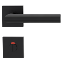 Vorschaubild Griffwerk LUCIA PROFESSIONAL PVD+ Schraubtechnik GK3 Rosetten eckig WC rot/weiß Graphitschwarz PVD+