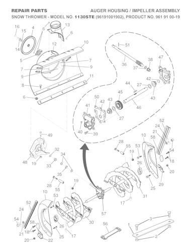 Husqvarna Schneefräsen/Fräsen 96191001902 1130STE