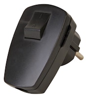 Kopp SCHUKO-Stecker schwarz , mit Wippenschalter
