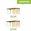 Vorschaubild Karibu Gartenhaus Gerätehaus Goldendorf 3 mit 280 cm Schleppdach - 19 mm