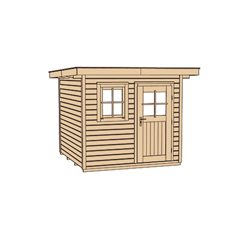 Weka 28 mm Gartenhaus 170 mit Vordach (50 cm)