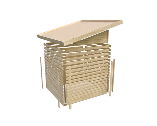 Karibu Woodfeeling Gartenhaus Kandern 6/7 mit 300 cm Schleppdach/Seiten- und Rückwand