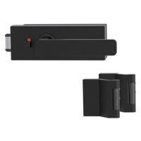 Griffwerk PURISTO S -Graphitschwarz Ganzglastürbeschlagset -3-teiliger Bandsatz -mit Griff DESM MINIMAL MODERN -GSC -smart2lock