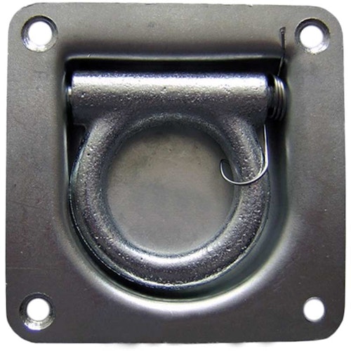 Zurrmulde mit Druckfeder, 105 x 105 mm, 800 daN