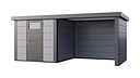 Vorschaubild Telluria Metallgerätehaus Classico 2424 mit Lounge Anbau small