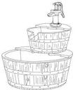 Vorschaubild Heissner Gartenbrunnen Wooden Barrels mit 2 Kübeln (016591-00)