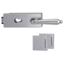 Vorschaubild Griffwerk Glastürbeschlag PURISTO S mit Griff CAROLA Profilzylinder Flüster 3-tlg. Bänder CAROLA Samtgrau