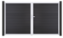 Vorschaubild GroJa Solid Tor 2-flügelig 3000 x 1800 mm, Alu-Rahmen EV1