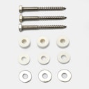 Vorschaubild BambusBASIS Montageset SEITE für pfostenlose Montage - 3 Schrauben, Distanzstücke 5mm & 10mm, Unterlegscheiben, V2A