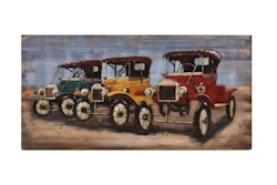 3D Metallbild Oldtimer 140 x 70 cm, Holz / Stahlblech