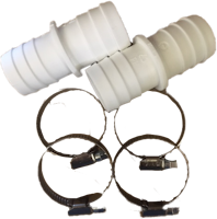 myPOOL Schlauchverbinder Ø 32mm/2er+Schlauchklemmen