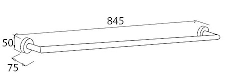 Bravat Badetuchstange Varuna, chrom - 84,5 cm, eckig