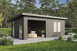 Wolff Finnhaus WPC Gartenhaus Tona 6030 mit Wandpaket - 28 mm