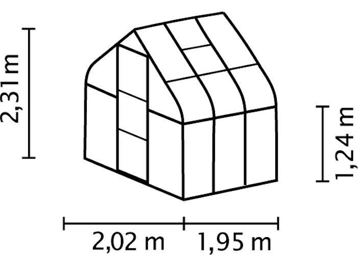Vitavia Gewächshaus Orion 3800 inkl. 1 Dachfenster - 3,8 m²