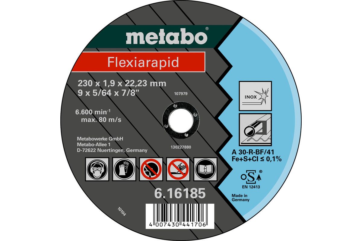 Metabo Flexiarapid 230x1,9x22,23 InoxTrennscheibegerade Ausführung