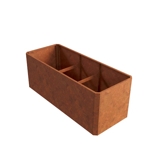 Premium Hochbeet aus Cortenstahl mit Rostpatina 200 x 80 x 75 cm