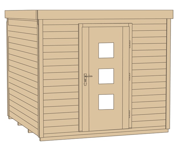 Weka Designhaus 413 Flachdachhaus 45 mm