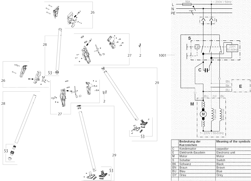 Explosionszeichnung Ersatzteile