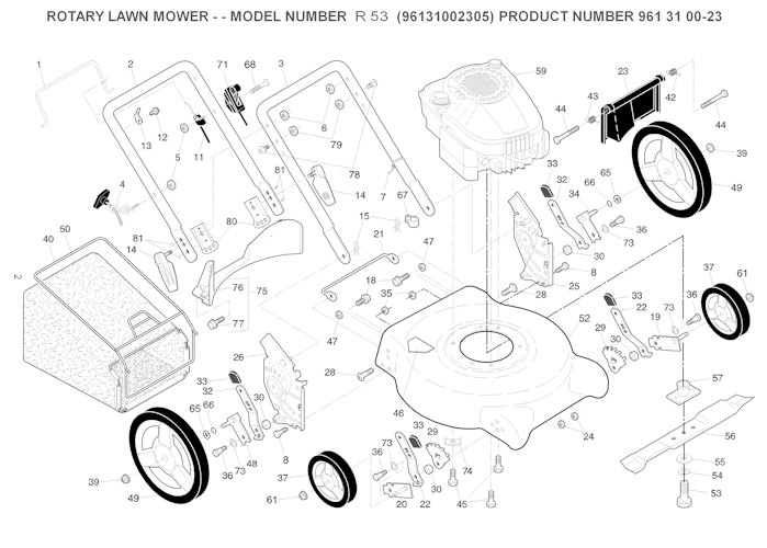 Husqvarna Rasenmäher gelegentliche Nutzung 96131002305 R 53