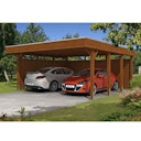 Vorschaubild Skan Holz Carport Friesland 557x555 cm inkl. Rück- und Seitenwände Sparset 3