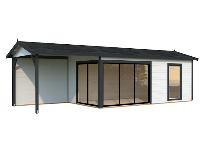 Palmako Gartenhaus Amanda 17,1 +7,8 m² Slide Plus- 44 mm