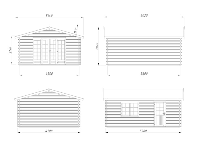 Palmako Gartenhaus Irene 23,9 m² - 44 mm