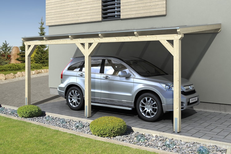 Skan Holz Wandanbau-Carport Vogtland 300 x 541 cm