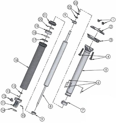 CONTEC Service-Kit Nara Dropair DLX Kit B silber für 40 mm Verstellbereich, kompatibel fü